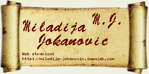 Miladija Jokanović vizit kartica
